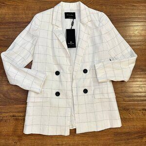 NWT Massimo Dutti windowpane paid linen blazer